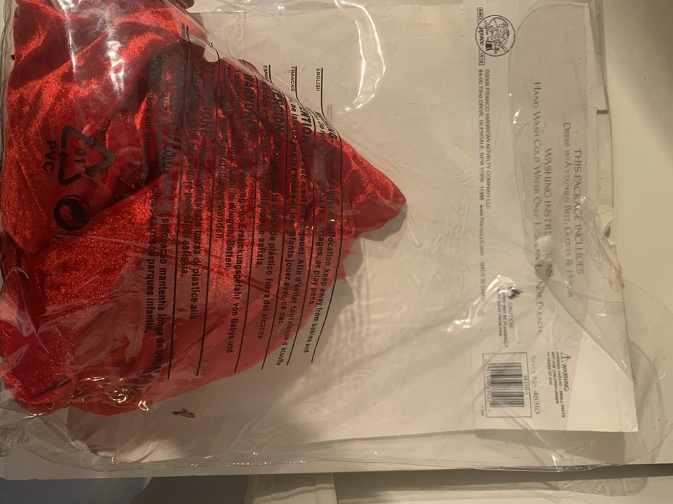 Nuevo Sexy Disfraz Terciopelo Diablo Sirena Adulto Talla Pequeña 4-6 Vestido y Guantes Solo Foto 3 de 3