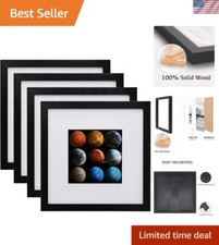 Quality Solid Wood 10x10 Frames with HD Plexiglass - Set of 4 for Home Decor