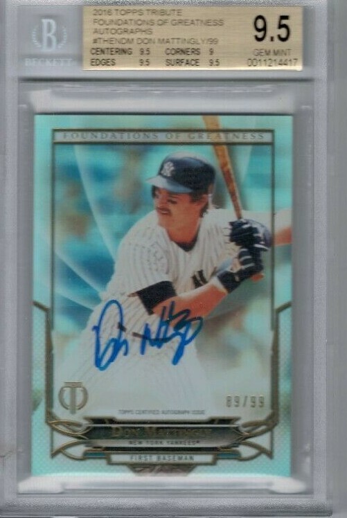 2016 Topps Tribute Don Mattingly Foundation of Greatness Auto #