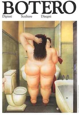 LATIN ART PRINT The Bath Fernando Botero 1991 Offset Lithograph Bathroom Poster