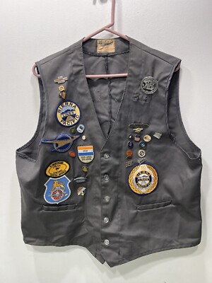 Vintage Peerless Uniform Zug Weste Pins und Patches Größe Extra Large (selten)