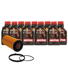 9L Motul 8100 X-CLEAN 5W40 Wix Filter Motor Oil Change Kit API SN