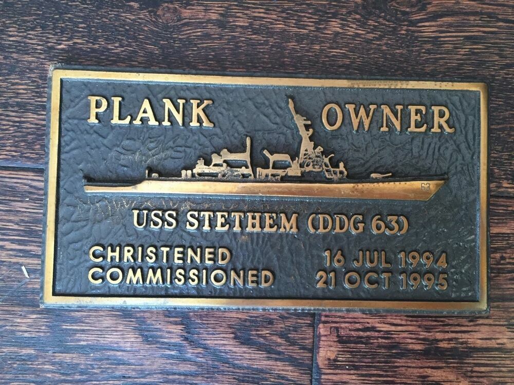 PLANK OWNER LAPEL HAT PIN UP US NAVY LOGO SEAL USS VETERAN SHIP