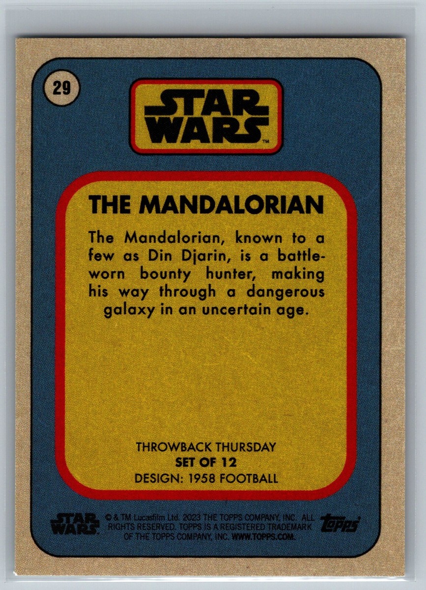 Mandalorian 2023 Topps Throwback Thursday Star Wars #29 Trading Mandalorian 2023 Topps Throwback Thursday Star Wars #29 Trading