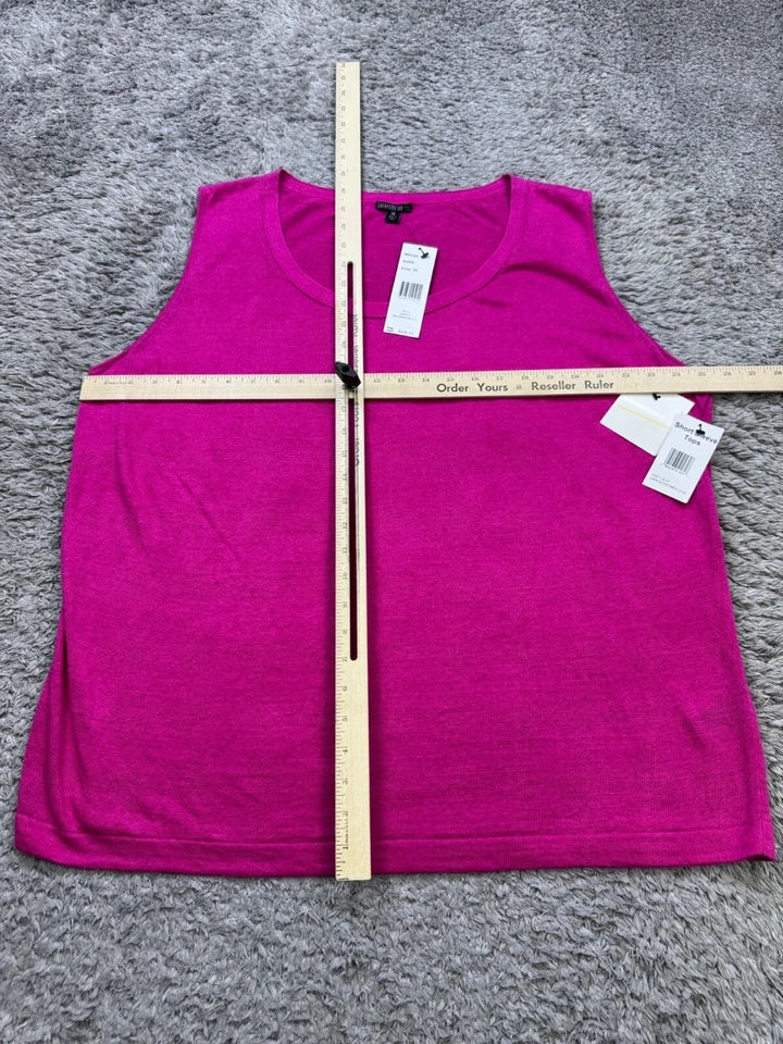 Lafayette 148 Top Women 3X Fuchsia Pink Linen Flowy Shirt Minimalist Beachy NWT - Image 4 of 4