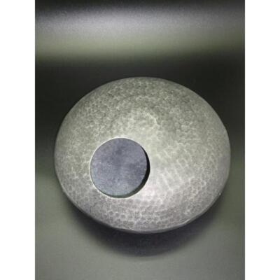 Wandvase, Dekovase DISK UFO silber Aluminium rund flach D. 35cm Lavinia  WA
