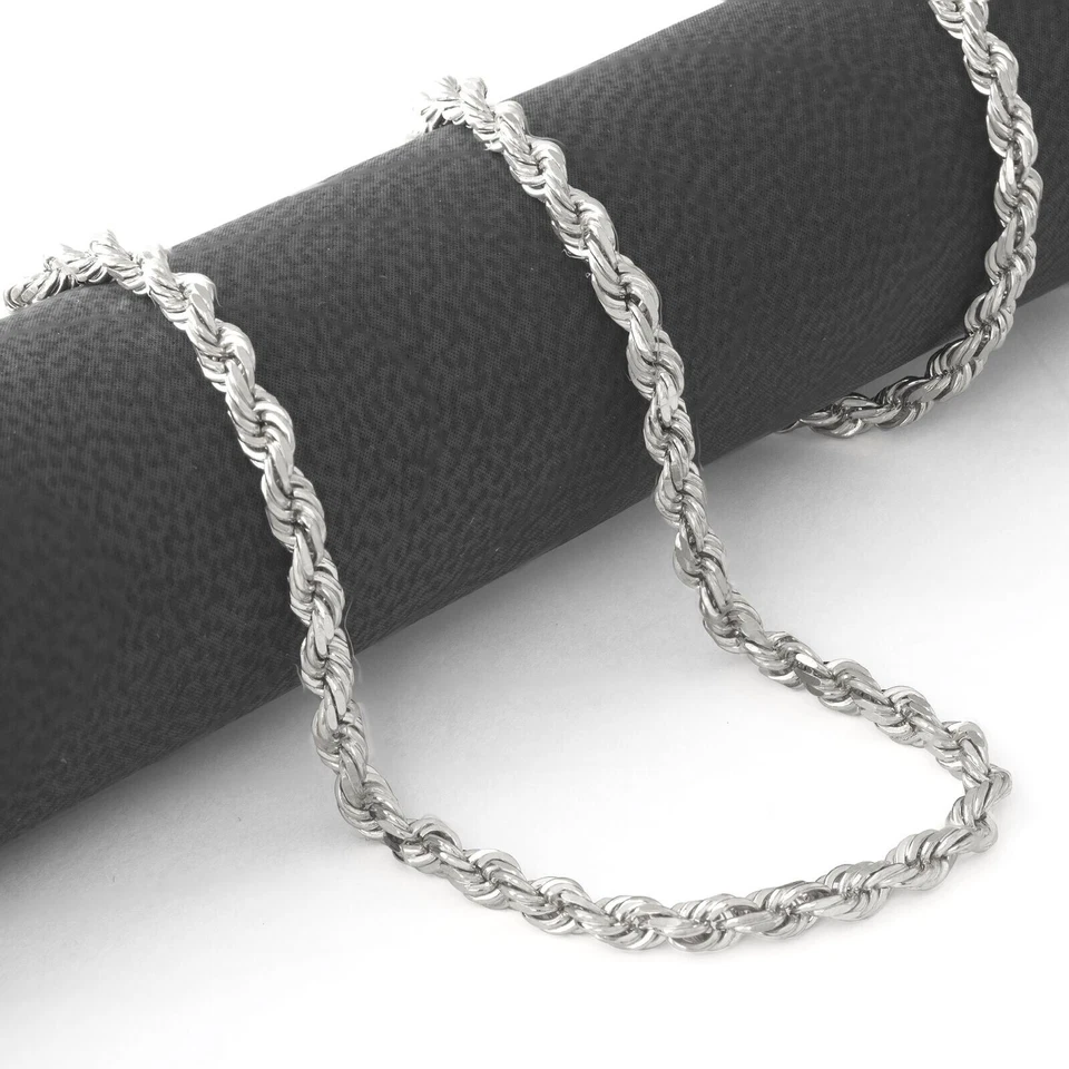 925 Sterling Silver Mens ROPE Pendant Link Chain/Necklace 24" 7.3 mm 98 grams