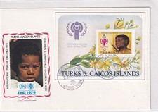 TURKS + CAICOS BL.15 FDC YEAR OF THE CHILD YEAR OF CHILD UNITED NATIONS 1979 LETTER