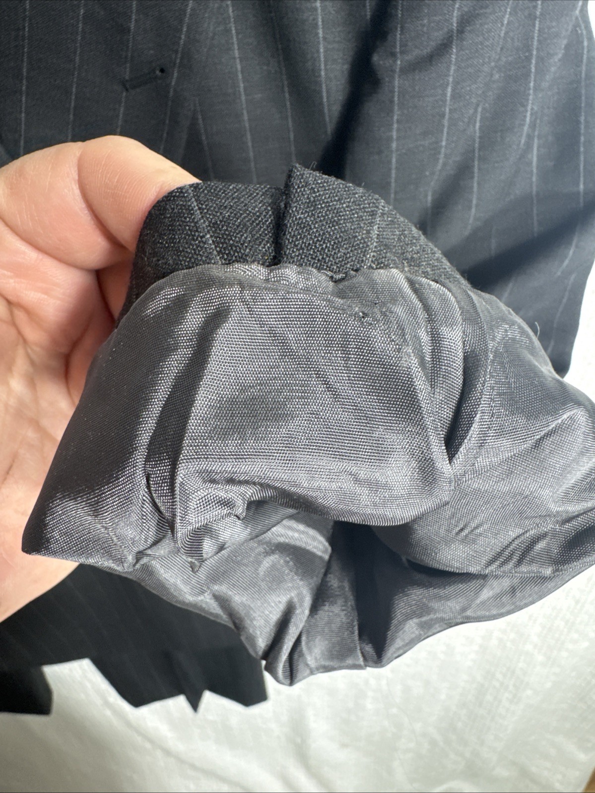 Protocol 42S Gray Chalk Pinstripe Double Breasted… - image 14