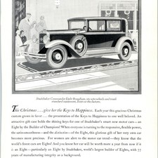 1929 Studebaker Commander Eight Brougham Car Print Ad Six Wire Wheels 1695 Vtg