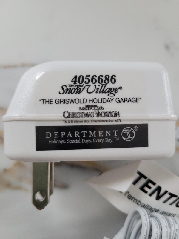AC/DC Adapter For Department 56 4056686 Snow Village The Griswold Holiday Garage