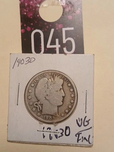 1903O Silver Barber Half VG/Fine