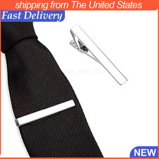 Silver Stainless Steel Tie Clip Bar Necktie Silver Mens Clasp Clamp 2.2" Inches