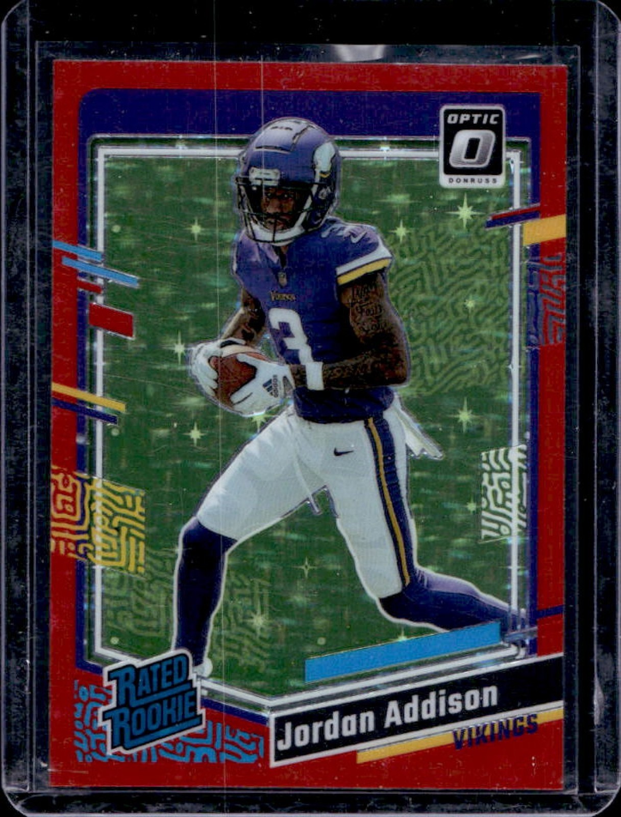 2023 Donruss Optic Jordan Addison Red Stars Prizm Rated Rookie #271 Vikings