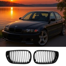 K�hlergrill Performance schwarz glanz f�r BMW E46 Limo /Touring Facelift ab 2001