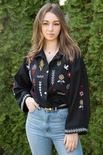 Linen Vyshyvanka, Ukrainian factory, blouse, women's, S, M, L, XL, 2XL