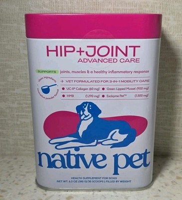 Native Pet Hip + Joint Support Advanced 3-in-1 Mobility Care For Dogs 30 Scoops