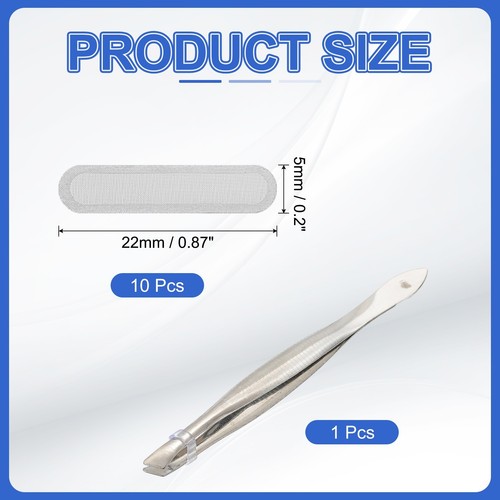 10 Pcs 0.87"x0.2" Phone Dustproof Net Sticker Speaker Cover with Tweezer Silver - Photo 2 sur 7