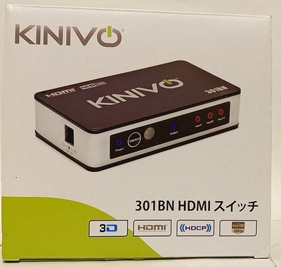 Kinivo 301BN HDMI Switch 3-Port 1:3 1080p Full HD HDCP 3D for TV