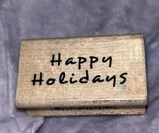 Inkadinkado Happy Holidays 96187 Wood Mounted Rubber Stamp Craft Card Scrapbook
