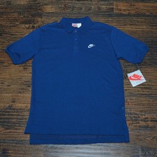 Vintage 90s Nike Gray Tag Polo Shirt  NWT Navy Mesh Knit Golf Top  Men's XL