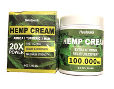Hemp Cream 8 fl oz - Arnica,MSM, Turmeric, Emu Oil, for Relief  Recovery