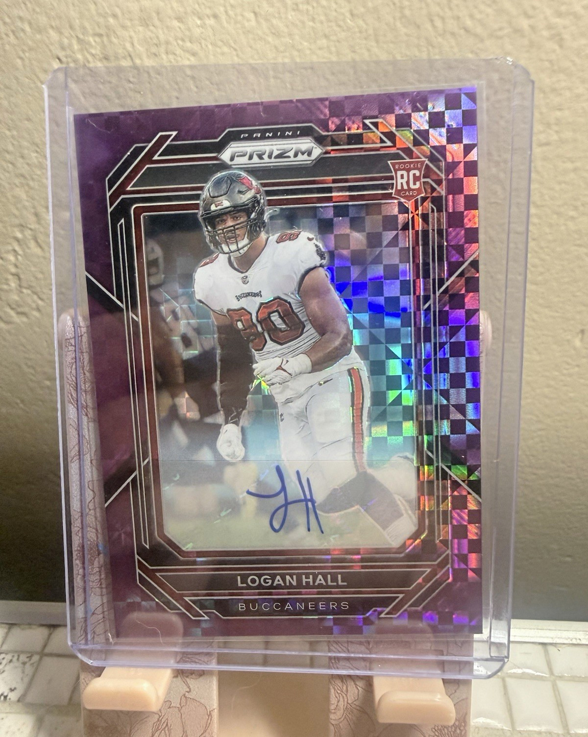 Logan Hall Panini Prizm #381 Autograph Purple Power