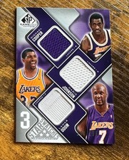 2009-10 SP Game Used 3 Star Swatches Odom/Cooper/Magic Johnson /299 X16895