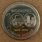 1974 CANADA $1 one dollar nickel coin WINNIPEG 100th ANN. lightly circulated