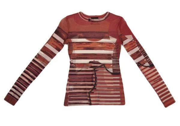 Camiseta de malla estampada geométrica JPG by GAULTIER talla 40 (K-153328) Foto 2 de 4