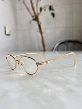 Vintage 80  s 90  s Daniel Swarovski Eyeglasses Gold Full Rim Metal Glasses Frames
