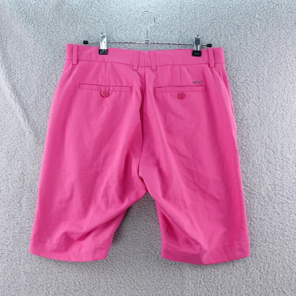 Pantalones Cortos de Golf RLX Ralph Lauren Para Hombre Talla 31 Rosa Caliente Frente Plano Ligeros Foto 2 de 4