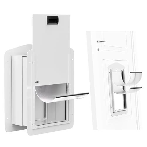 AUTOFEEDOG DOUBLE-FLAP PET DOOR WALL DOOR WITH CLOSING PANEL LOCK SMALL - WHITE