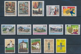 LS99321 Liechtenstein paintings landmarks views fine lot MNH