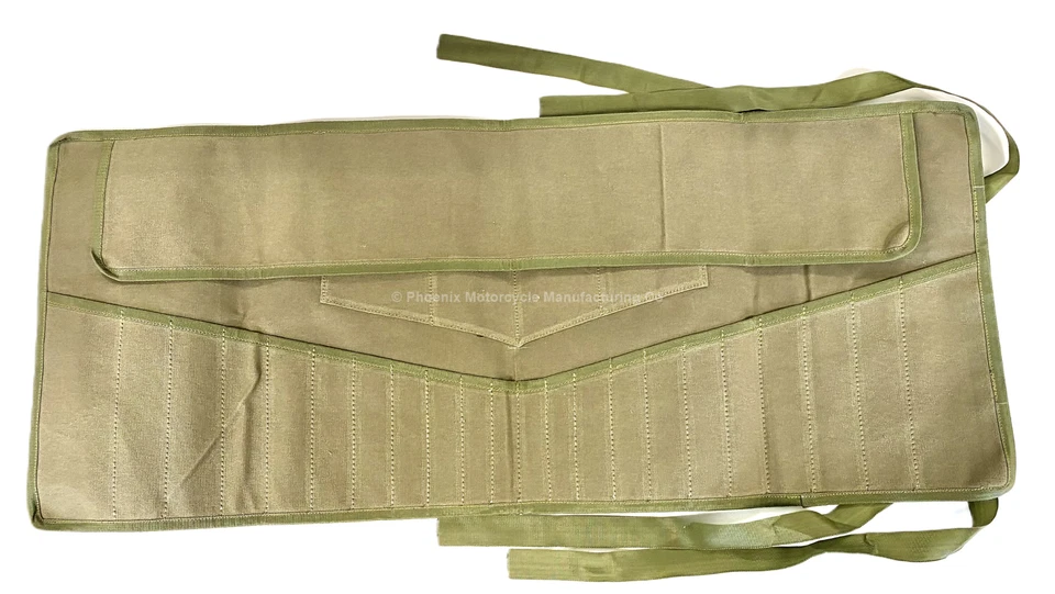 CLASSIC HEAVY DUTY WAXED CANVAS TOOL ROLL WITH 26 POCKETS — 第 4/4 张图片