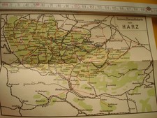 MINIBUCH Reiseführer HARZ Thale Brocken Karte~1915