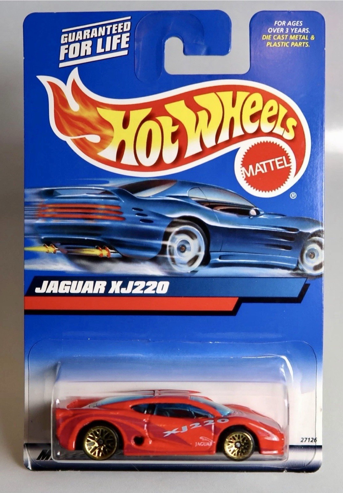 HOT WHEELS JAGUAR XJ220 RED W/ GOLD RIMS *2020 SERIES* #160 IN PLASTIC CASE 🚗