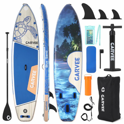 [HOT] 11' Inflatable Stand Up Water Board   11' x 33'' x 6'', 500 lb Capacity