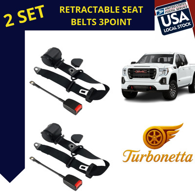 Fit for all GMC cars seat belts 2 set front rugged black