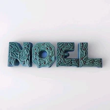 Vintage Lipper Mann Noel Candle Holder Holly Green Berry Letter Christmas Japan