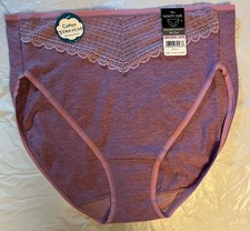NWT Vanity Fair 13129 Beautifully Smooth Hi-Cut cotton panty panties 6 Medium