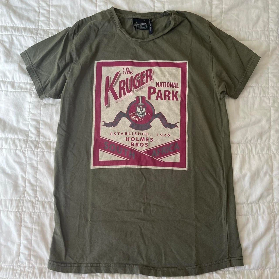 Camiseta verde oliva Kruger National Park Sudáfrica Holmes Bros talla pequeña Foto 2 de 4