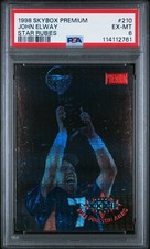 JOHN ELWAY STAR RUBIES 1998 SKYBOX PREMIUM #210 STAR RUBIES #/50 PSA 6 EX-MT HOF