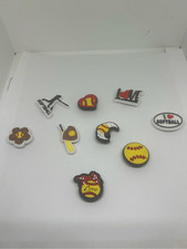 Softball Themed Shoe Charms 9 Piece Set