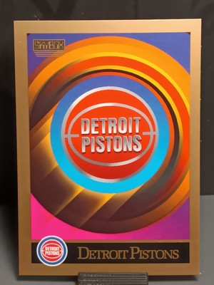 Vintage 1990-91 SkyBox #335 Detroit Pistons Logo & Checklist 