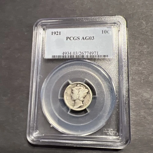 1921 PCGS AG03 Mercury Dime Key Date