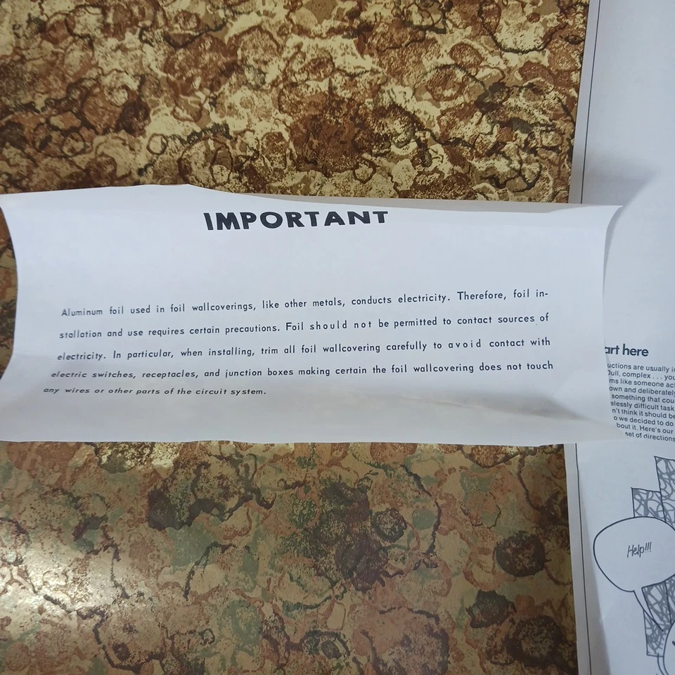 Rollo de papel tapiz vinilo lámina dorada abstracta vintage de mediados de siglo Wall-tex 27"X21 pies Foto 3 de 4