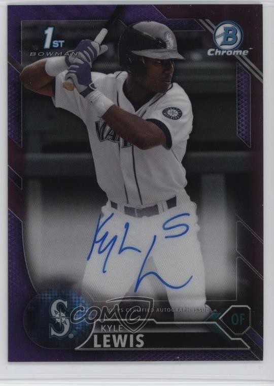 2016 Bowman Draft Chrome Pick Purple Refractor /250 Kyle Lewis #CDA-KL Auto 11bi