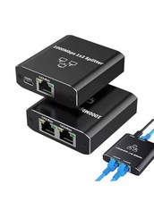 Gigabit Ethernet Splitter 1 to 2 RJ45 Network Splitter 2 Way 1000Mbps Cat5/6/...