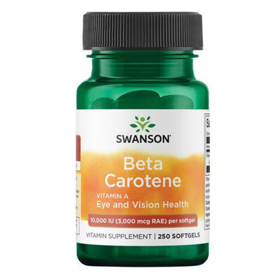 Beta-Carotin (Vitamin A) 10000 IU 250 Weichkapseln Swanson Health Products